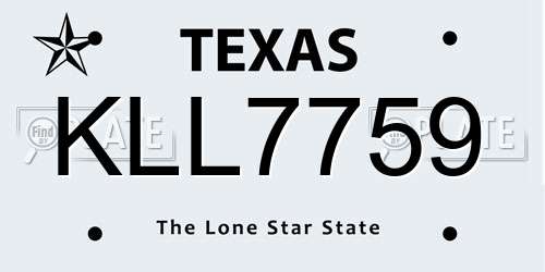KLL7759 Texas License Plate