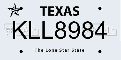 KLL8984 Texas License Plate