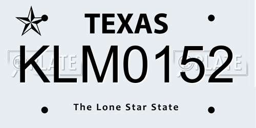 KLM0152 Texas License Plate