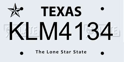 KLM4134 Texas License Plate