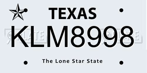 KLM8998 Texas License Plate