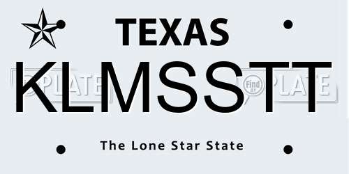 KLMSSTT Texas License Plate