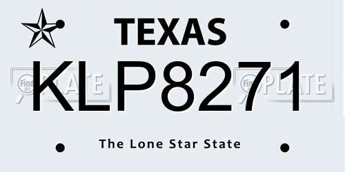 KLP8271 Texas License Plate