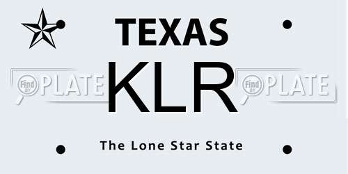KLR Texas License Plate