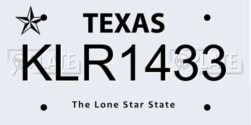 KLR1433 Texas License Plate