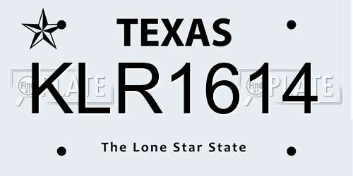 KLR1614 Texas License Plate