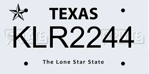KLR2244 Texas License Plate