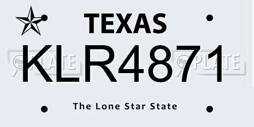 KLR4871 Texas License Plate