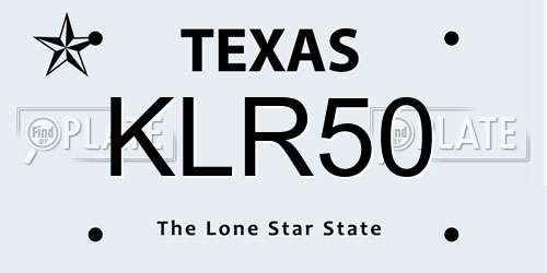 KLR50 Texas License Plate
