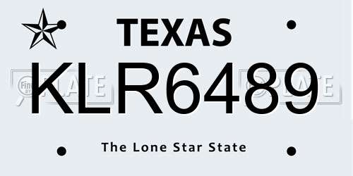 KLR6489 Texas License Plate