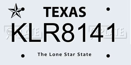 KLR8141 Texas License Plate