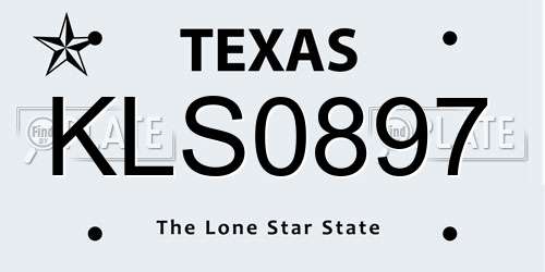 KLS0897 Texas License Plate