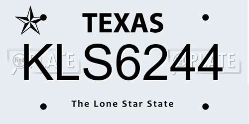 KLS6244 Texas License Plate