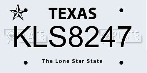 KLS8247 Texas License Plate