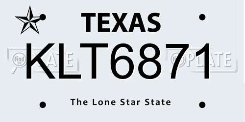 KLT6871 Texas License Plate