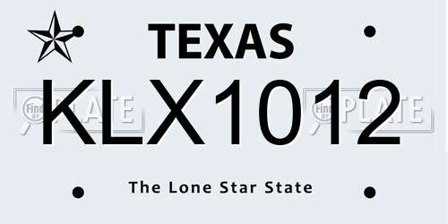 KLX1012 Texas License Plate