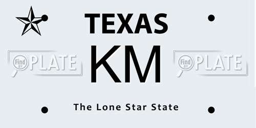 KM Texas License Plate