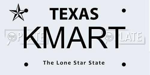 KMART Texas License Plate