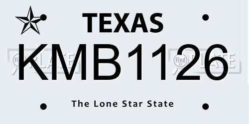 KMB1126 Texas License Plate