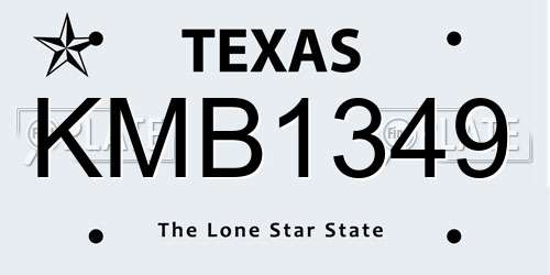 KMB1349 Texas License Plate