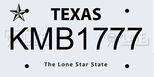 KMB1777 Texas License Plate