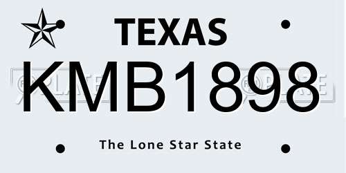 KMB1898 Texas License Plate