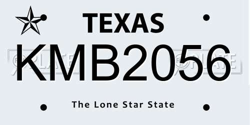 KMB2056 Texas License Plate