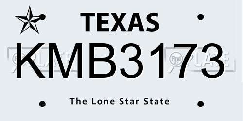 KMB3173 Texas License Plate