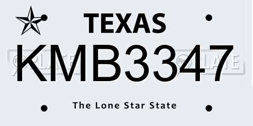 KMB3347 Texas License Plate