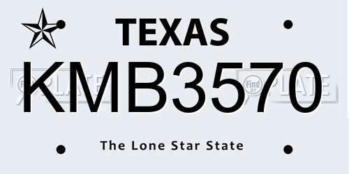 KMB3570 Texas License Plate