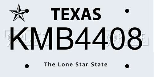 KMB4408 Texas License Plate