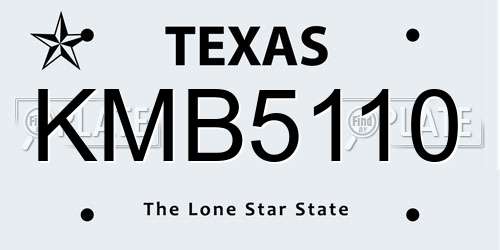 KMB5110 Texas License Plate