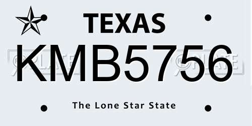 KMB5756 Texas License Plate