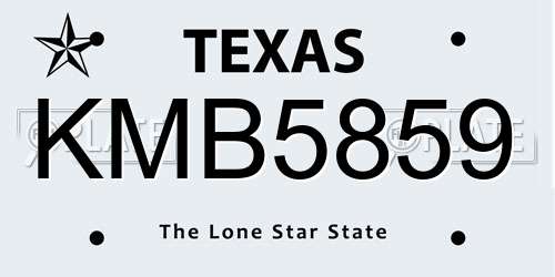 KMB5859 Texas License Plate