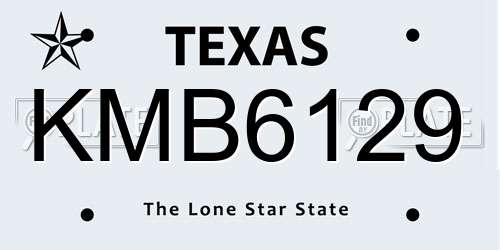 KMB6129 Texas License Plate