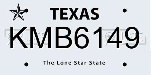 KMB6149 Texas License Plate