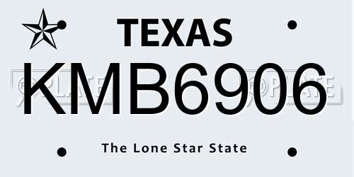 KMB6906 Texas License Plate