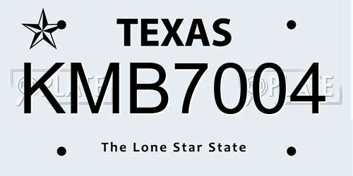 KMB7004 Texas License Plate