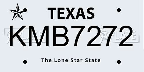KMB7272 Texas License Plate