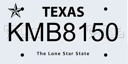 KMB8150 Texas License Plate