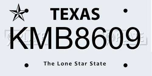 KMB8609 Texas License Plate