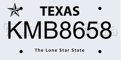 KMB8658 Texas License Plate