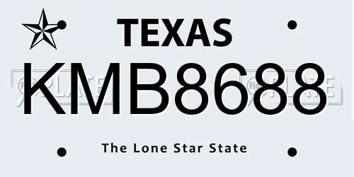 KMB8688 Texas License Plate