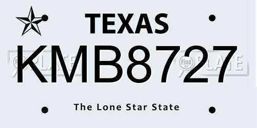 KMB8727 Texas License Plate