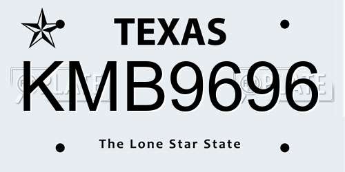 KMB9696 Texas License Plate