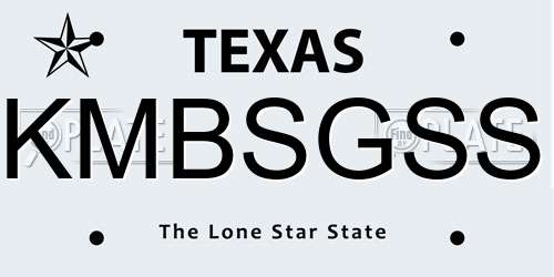 KMBSGSS Texas License Plate