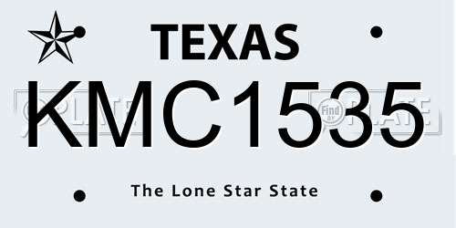 KMC1535 Texas License Plate