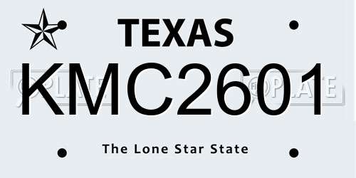 KMC2601 Texas License Plate