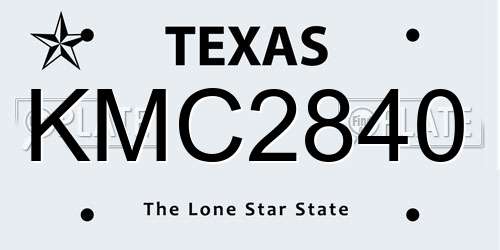 KMC2840 Texas License Plate