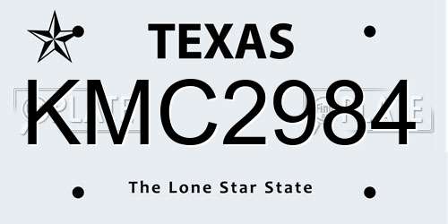 KMC2984 Texas License Plate